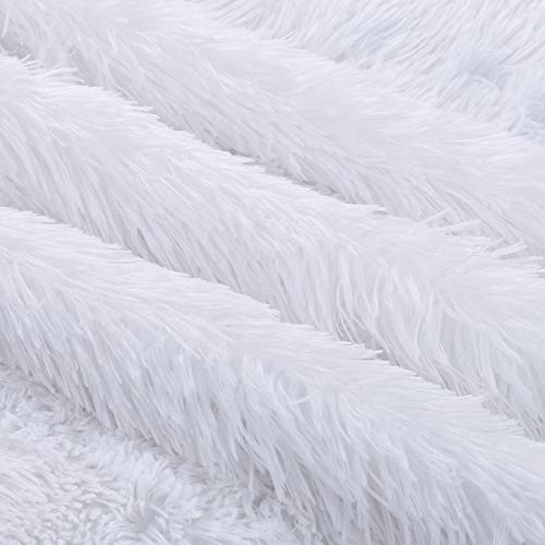 Beglad Super Soft Shaggy Throw Blankets Beglad Tremendous Smooth Shaggy Throw Blankets, Cozy Lengthy Plush Fuzzy Fake Fur Mattress Throw, Fluffy Luxurious Sherpa Fleece Blanket for Bed room Residing Room, 60x80 inch, White.