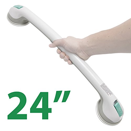 PCP Suction Grip Bathtub and Shower Safety Handle, White, 24 Inch PCP Suction Grip Bathtub and Bathe Security Deal with, White, 24 Inch