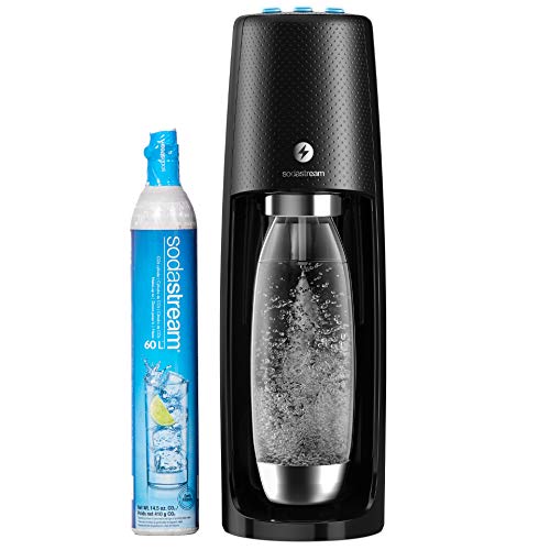 SodaStream Fizzi One Touch Sparkling Water Maker (Black) with CO2 and BPA free Bottle