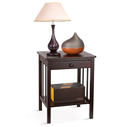 HOMFA Bamboo Night Stand End Table with Drawer and Storage Package deal Dimensions: 22.zero x 16.zero x 5.zero inches