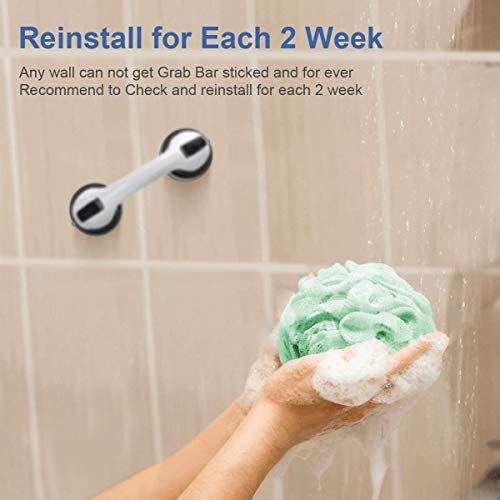 Bathe Deal with and Toilet Stability Bar GreenChief Suction Seize Bar 2 Pack -12” Bathe Deal with and Toilet Stability Bar with - Grip Bathtub for Toilet - Security Hand Rail Help - Handicap, Aged, Damage, Senior Help Bathtub Deal with, Cup 4"