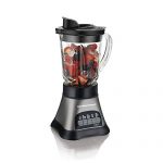 Hamilton Beach Wave Crusher Blender with 40oz Jar, 3-Cup Vegetable Chopper, and Portable Blend-In Travel Container for Shakes and Smoothies, Grey & Black (58163)