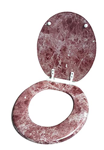 JandV Textiles Round Toilet Seat With Easy Clean and Change Hinge J&amp;V Textiles Round Toilet Seat With Easy Clean &amp; Change Hinge (Burgundy).