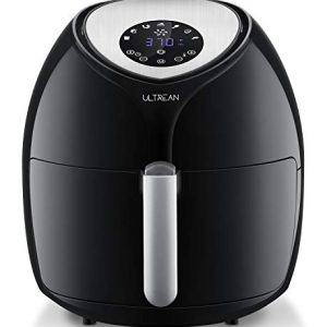 Ultrean 6 Quart Air Fryer, Large Family Size Electric Hot Air Fryers XL Oven Oilless Cooker with 7 Presets, LCD Digital Touch Screen and Nonstick Detachable Basket,UL Certified,1700W (Black)