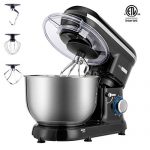 VIVOHOME Stand Mixer, 650W 6 Speed 6 Quart Tilt-Head Kitchen Electric Food Mixer with Beater, Dough Hook and Wire Whip, ETL Listed, Black