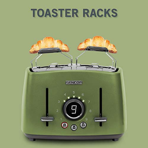 Sencor Premium Metallic 4-slot High Lift Toaster with Digital Button and Toaster Rack Guarantee: 2 12 months producer