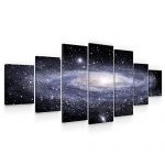 Startonight Huge Canvas Wall Art Spiral Galaxy - Large Framed Set of 7 40 x 95 Inches