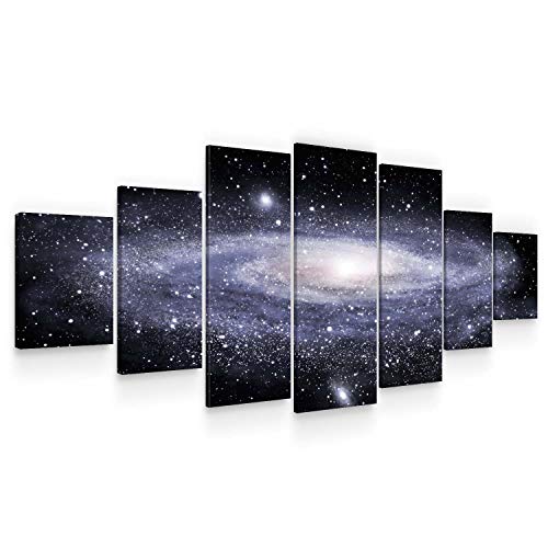 Startonight Huge Canvas Wall Art Spiral Galaxy - Large Framed Set of 7 40 x 95 Inches