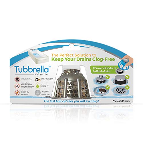 Tubbrella the Most Innovative Bathtub Drain Strainer/Hair Catcher Tubbrella the Most Innovative Bathtub Drain Strainer/Hair Catcher (silver).