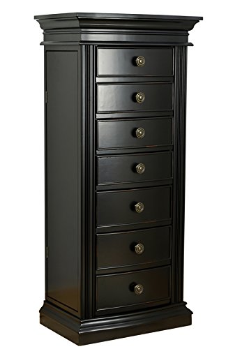 Hives and Honey Landry Jewelry Armoire, 40" x 17.75" x 13", Antique Black
