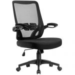 Furmax Office Chair Mid Back Desk Chiar Computer Executive Mesh Chair Swivel Ergonomic Task Chair with Adjustable Armrest (Black)
