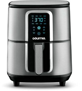 Gourmia GAF735 Stainless Steel Digital Air Fryer- No Oil Healthy Frying - Display with 8 Presets - 1700 Watt - 7 Qt Pan with Pop-out Basket - Recipe Book Included