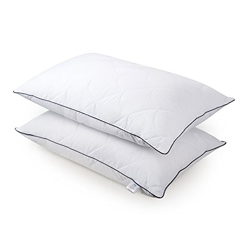 Luxury Velvet Standard Size Pillows with Adjustable Fiber Back Stomach Sleepers -20x26 GOHOME Bed Pillows for Sleeping Set of 2 Hotel Collection Allergen-Free Full Size Pillows 2 Pack for Side