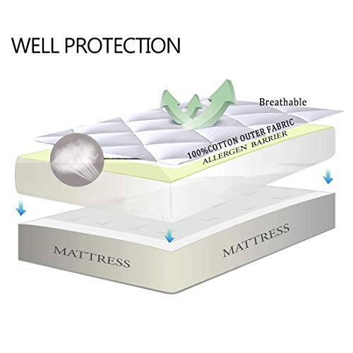 Edilly Queen Size, Mattress Topper Cooling Extra Thick Mattress Pad Cover Edilly Queen Measurement Mattress Topper Cooling Further Thick Mattress Pad Cowl Pillow High Building 8-21 Deep Pocket Hypoallergenic Down Various Fill Breathable.
