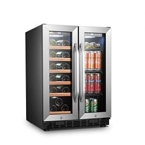 Lanbo Wine and Beverage Refrigerator, Built-in Wine and Drink Center, 18 Bottle and 55 Can