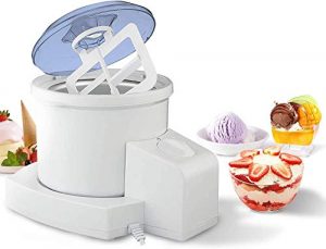 HoLead Ice Cream Machine,2 in 1 Mini Homemade Automatic Frozen Yogurt Maker,500ML, Big cup, blue