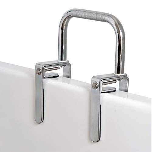 Carex Bathtub Rail with Chrome Finish - Bathtub Grab Bar Safety Bar for Seniors and Handicap - for Assistance Getting in and Out of Tub, Easy to Install on Most Tubs
