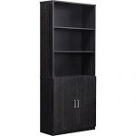 Ameriwood Home Moberly Bookcase with Doors, Black Oak