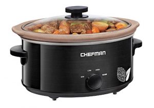 Chefman Slow Cooker, All-Natural XL 5 Qt. Pot, Glaze-Free, Chemical-Free Stovetop, Oven, Dishwasher Safe Crock; The Only Naturally Nonstick Paleo Certified Slow Cooker, Free Recipes Included