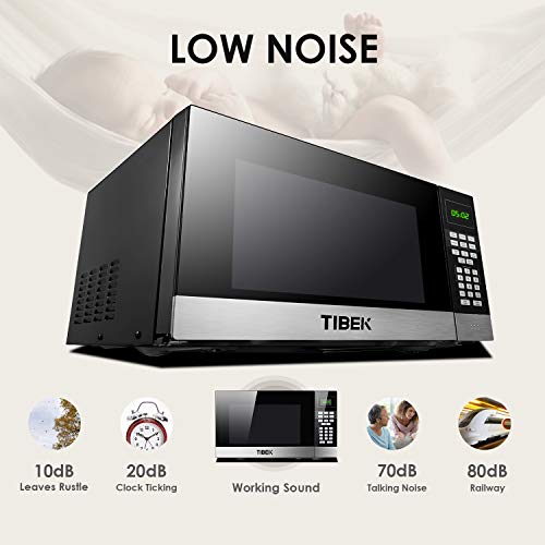 TIBEK Countertop Microwave Oven with Good Sensor Microwave Oven 1.1 cu. ft, TIBEK Countertop Microwave Oven with Good Sensor, Contact Management Panel with ECO Mode and Sound On/Off, Popcorn Button, Auto Weight & Time Defrost, Baby-Secure Lock, 900W.