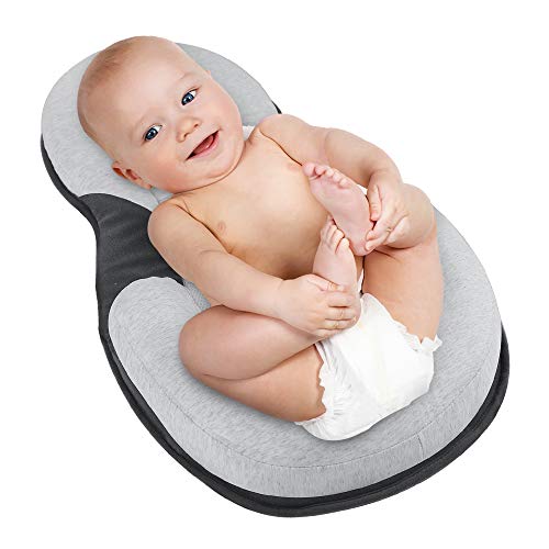Mestron Portable Baby Bed, Babies Head Support Pillow Newborn Baby Mestron Moveable Child Mattress Infants Head Help Pillow New child Child Mattress Lounger Nest for Child Sleep Positioning Comfy Straightforward Cleansing Sleeping Lounger for 0 12 Months Child Lounger.