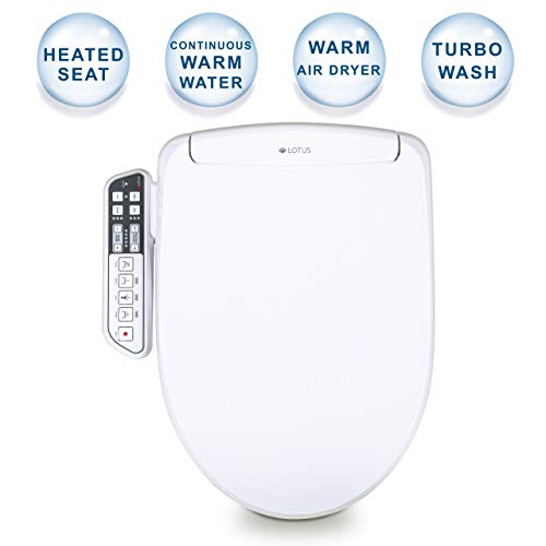 Lotus Smart Bidet ATS-500 FDA Registered, Heated Seat, Temperature Controlled Wash, Warm Air Dryer, Easy DIY Installation, Made in Korea, One Size Fits Elongated And Round