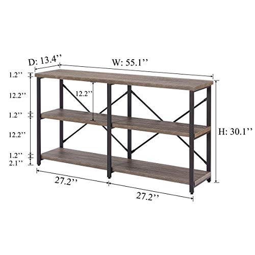 BON AUGURE Rustic Console Sofa Table, Industrial Long Hallway/Entryway Table Bundle Dimensions: 55.1 x 13.four x 30.1 inches