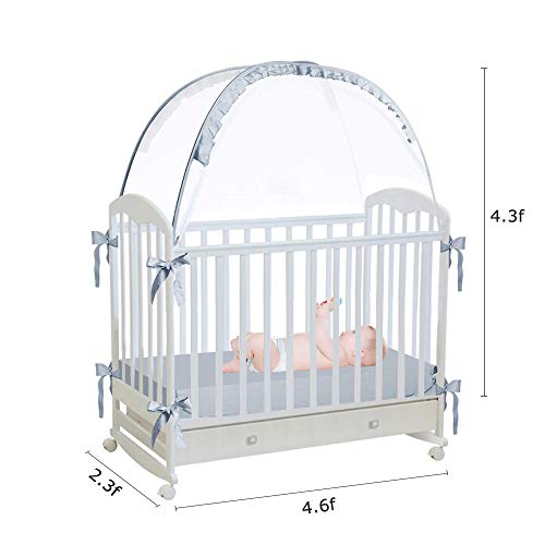 RUNNZER Baby Crib Safety Pop Up Tent, Crib Net to Keep Baby RUNNZER Child Crib Security Pop Up Tent, Crib Internet to Hold Child in, Crib Cover Cowl to Hold Child from Climbing Out.