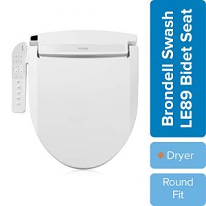 Brondell LE89 Swash Electronic Bidet Seat LE89, Fits Round Toilets, White – Side Arm Control, Warm Air Dryer, Strong Wash Mode, Stainless-Steel Nozzle, Nightlight and Easy Installation, LE89