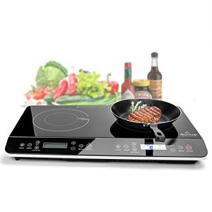 Duxtop 9620LS LCD Portable Double Induction Cooktop 1800W Digital Electric Countertop Burner Sensor Touch Stove