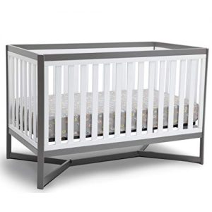 Delta Children Tribeca 4-in-1 Baby Convertible Crib, White/Grey