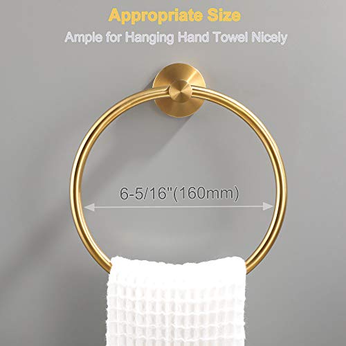 Hand Towel Ring Brushed Gold, APLusee SUS Stainless Steel Bundle Dimensions: 7.5 x 2.eight x 6.7 inches