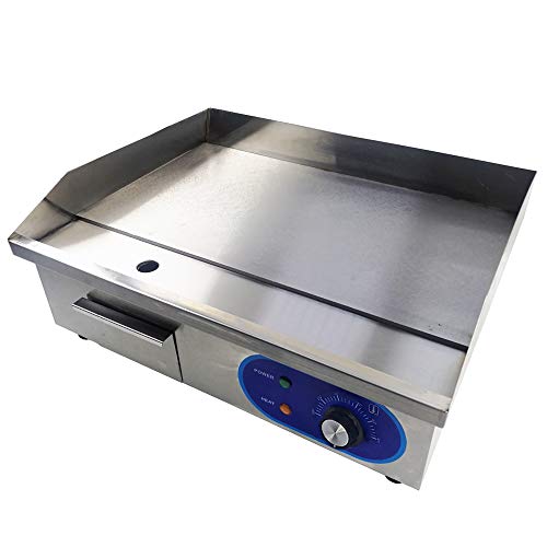 TAIMIKO Commercial Electric Griddle Flat Top Grill HotPlate Kitchen Grill CounterTop Stainless Steel Thermostatic Control 1500W 22"