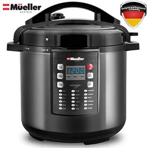 Pressure Cooker Instant Crock 10-in-1 Pot Pro Series 19 Program 6Q with German ThermaV Tech, Cook 2 Dishes at Once, BONUS TEMPERED GLASS LID, Saute, Steamer, Slow, Rice, Yogurt, Sterilizer