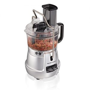 Hamilton Beach Stack & Snap 8-Cup Food Processor & Vegetable Chopper with Adjustable Slicing Blade, Built-in Bowl Scraper & Storage Case, Silver (70820)