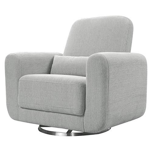 Babyletto Tuba Extra Wide Swivel Glider in Winter Grey Weave, Greenguard Gold Certified