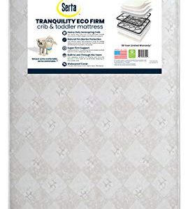 Serta Tranquility Eco Firm Innerspring Crib and Toddler Mattress | Waterproof | GREENGUARD Gold Certified (Natural/Non-Toxic)