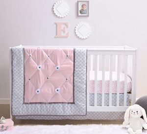 The Peanutshell Princess Crib Bedding Sets for Baby Girls | 3 Piece Nursery Set | Crib Comforter, Fitted Crib Sheet, Crib Skirt Included