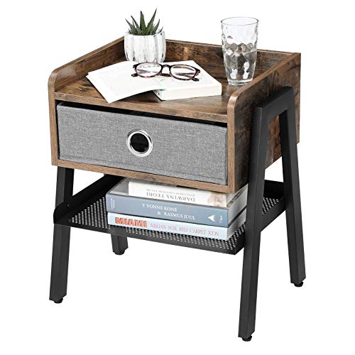 VASAGLE Industrial Nightstand, End Table with Metal Shelf Bundle Dimensions: 16.5 x 13.eight x 20.7 inches