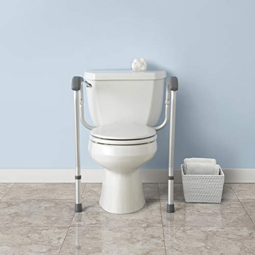 Medline Toilet Safety Rails, Safety Frame for Toilet Medline Toilet Safety Rails, Safety Frame for Toilet with Easy Installation, Height Adjustable Legs, Bathroom Safety.