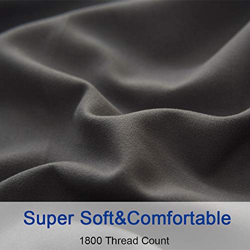 SONORO KATE Bed Sheet Set Super Soft Microfiber SONORO KATE Mattress Sheet Set Tremendous Smooth Microfiber 1800 Thread Rely Luxurious Egyptian Sheets 16-Inch Deep Pocket Wrinkle and Hypoallergenic-Four Piece(Queen Darkish Gray).