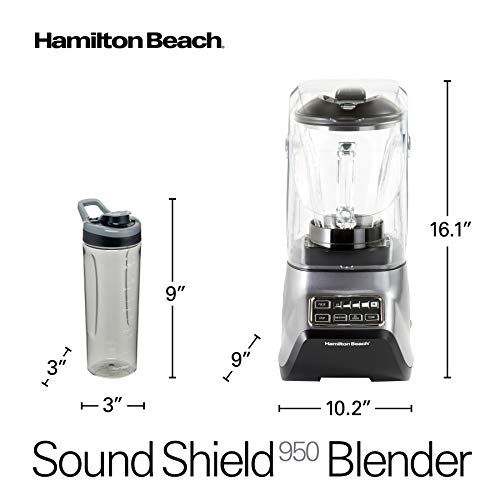 Hamilton Beach SoundShield 5-Speed Blender, 950 Watts Hamilton Seaside SoundShield 5-Velocity Blender, 950 Watts, Ice Crush and Clear Packages, 52ouncesGlass + Moveable Jars, Blends Meals, Shakes and Smoothies (53602).