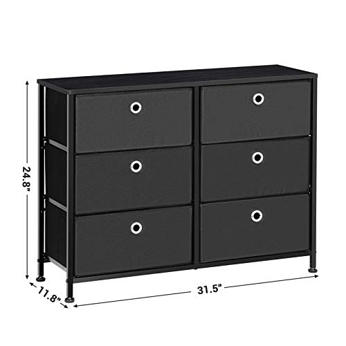 SONGMICS 3-Tier Wide Drawer Dresser, Storage Unit Bundle Dimensions: 31.5 x 11.eight x 34.eight inches