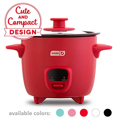 Dash DRCM200GBRD04 Mini Rice Cooker Steamer with Removable Nonstick Pot, Keep Warm Function & Recipe Guide, Red