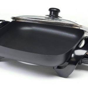 Elite Cuisine EG-1220G Maxi-Matic 12-Inch Non-Stick Electric Skillet with Glass Lid, Black