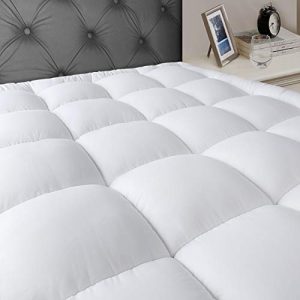 JEAREY Queen Mattress Pad Cover Stretches up 8-21" Deep Pocket - Cooling Overfilled Quilted Fitted Mattress Topper Pillowtop with Snow Down Alternative