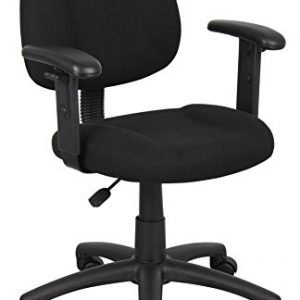 Boss Office Products Perfect Posture Delux Fabric Task Chair with Adjustable Arms in Black
