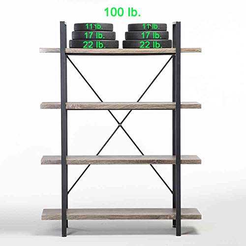 HSH 4-Shelf Vintage Industrial Bookshelf, Rustic Wood and Metal Bookcase Package deal Dimensions: 41.Three x 12.7 x 55.Zero inches