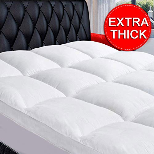 COONP Queen Mattress Topper, Extra Thick Mattress Pad Cover, Cooling Cotton Pillowtop 400TC Plush Top with 8-21 Inch Deep Pocket