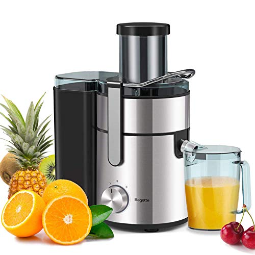 Bagotte Large Juicer Machines, 1000W, 85mm Wide Mouth Centrifugal Juicers Easy Clean Juice Extractor for Whole Fruit Vegetable, Juicer Recipe Book & Brush, Anti-drip, Dual-Speed, BPA-Free
